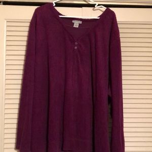 Maroon fuzzy tunic